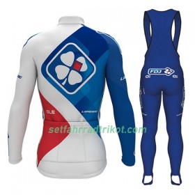 Radbekleidung Radtrikot Langarm + Lang Trägerhose 2017 FDJ N001